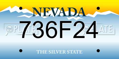 736F24 Nevada License Plate