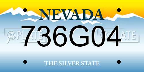 736G04 Nevada License Plate