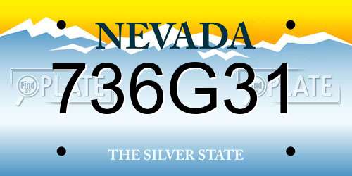 736G31 Nevada License Plate