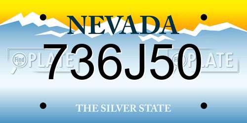 736J50 Nevada License Plate