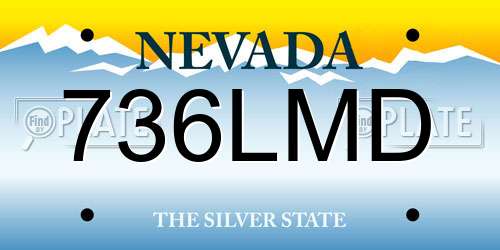 736LMD Nevada License Plate