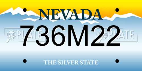 736M22 Nevada License Plate