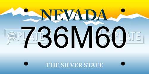 736M60 Nevada License Plate