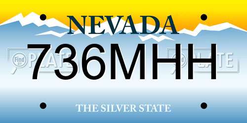 736MHH Nevada License Plate