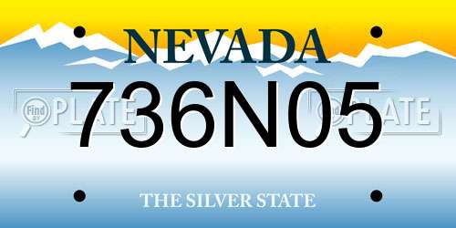 736N05 Nevada License Plate