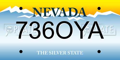 736OYA Nevada License Plate