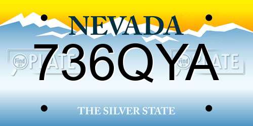 736QYA Nevada License Plate
