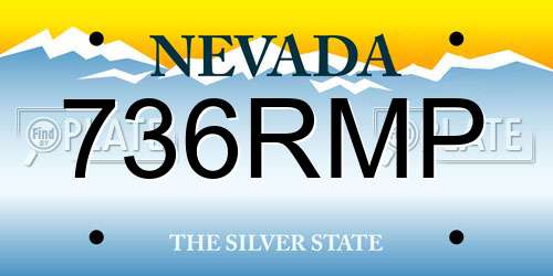 736RMP Nevada License Plate