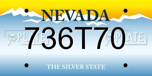 736T70 Nevada License Plate