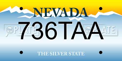 736TAA Nevada License Plate