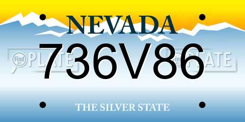 736V86 Nevada License Plate