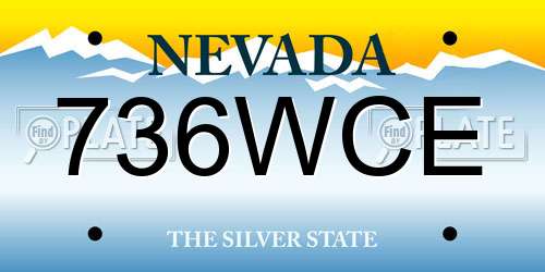 736WCE Nevada License Plate
