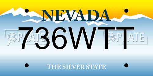 736WTT Nevada License Plate