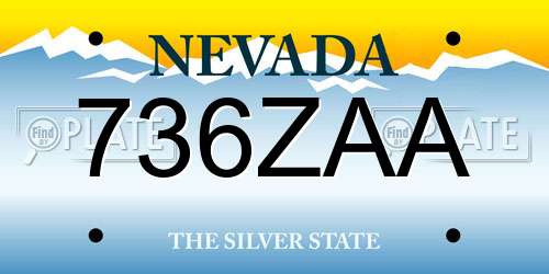736ZAA Nevada License Plate