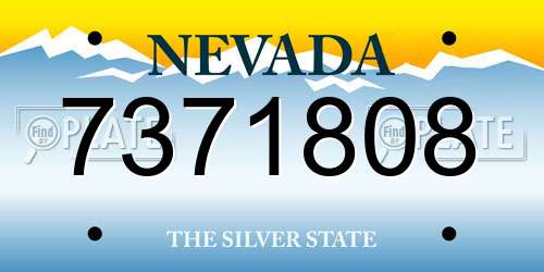 7371808 Nevada License Plate