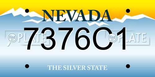 7376C1 Nevada License Plate