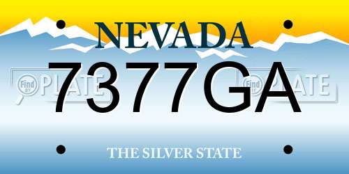 7377GA Nevada License Plate