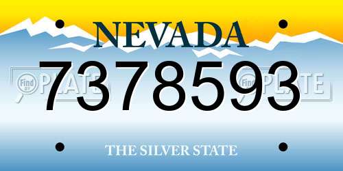 7378593 Nevada License Plate