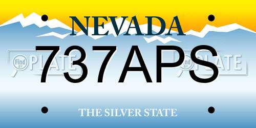 737APS Nevada License Plate