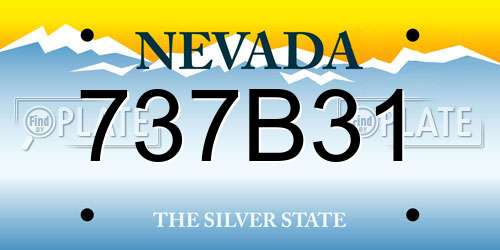 737B31 Nevada License Plate