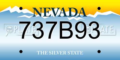 737B93 Nevada License Plate