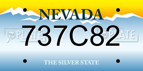 737C82 Nevada License Plate