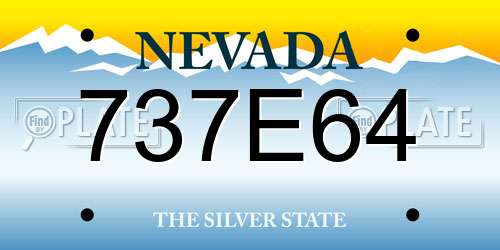 737E64 Nevada License Plate