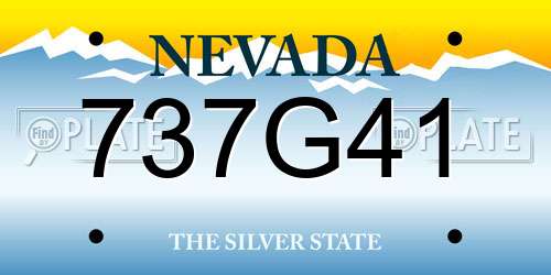 737G41 Nevada License Plate