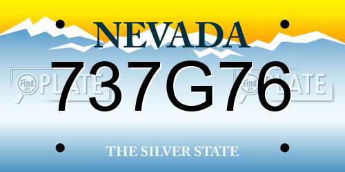 737G76 Nevada License Plate