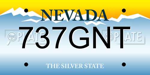 737GNT Nevada License Plate