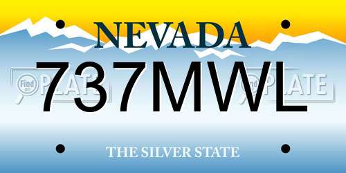 737MWL Nevada License Plate