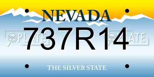 737R14 Nevada License Plate