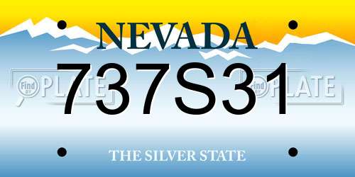 737S31 Nevada License Plate