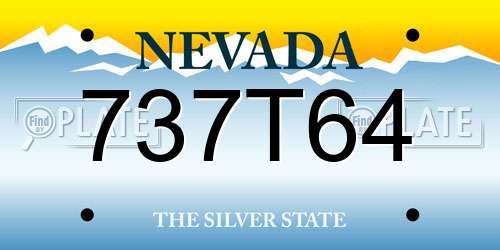 737T64 Nevada License Plate