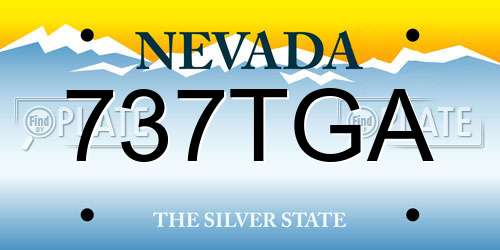 737TGA Nevada License Plate