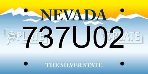 737U02 Nevada License Plate
