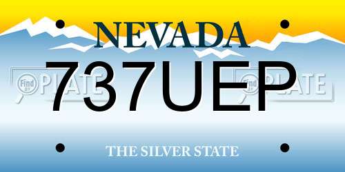 737UEP Nevada License Plate