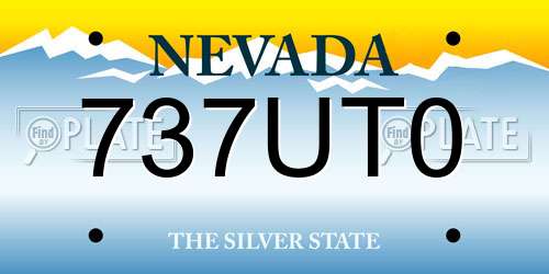 737UT0 Nevada License Plate