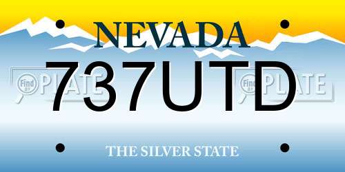 737UTD Nevada License Plate