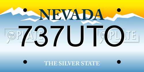 737UTO Nevada License Plate