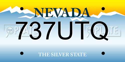 737UTQ Nevada License Plate