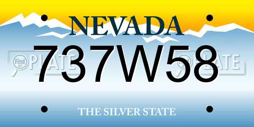 737W58 Nevada License Plate