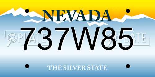 737W85 Nevada License Plate