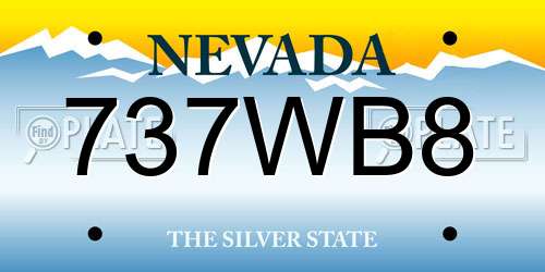 737WB8 Nevada License Plate