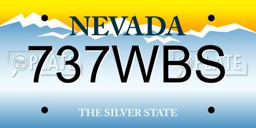 737WBS Nevada License Plate