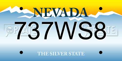 737WS8 Nevada License Plate