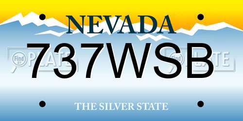 737WSB Nevada License Plate