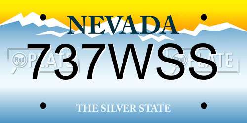 737WSS Nevada License Plate