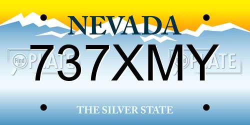 737XMY Nevada License Plate