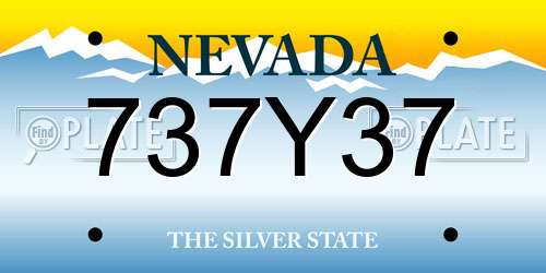 737Y37 Nevada License Plate
